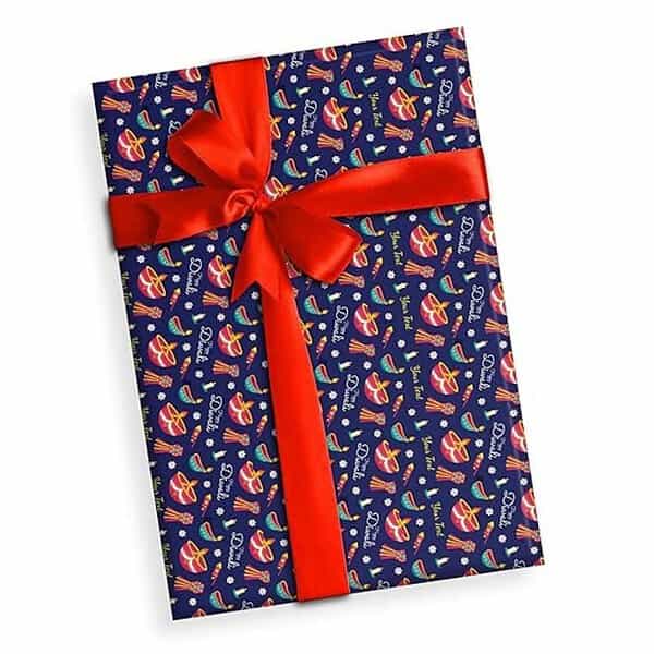 Brown Cloud Personalized Deepawali THEME Gift Wrapping Paper - LXINDIA.COM