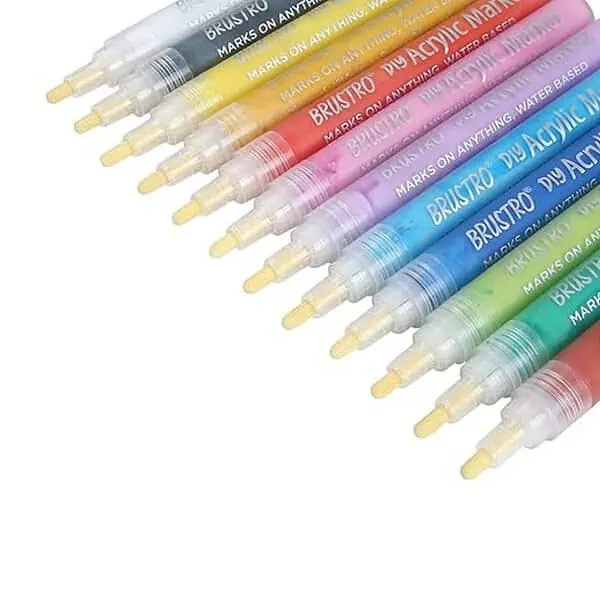 Brustro DIY Acrylic Marker Set of 12 Vibrant Colours1 - LXINDIA.COM