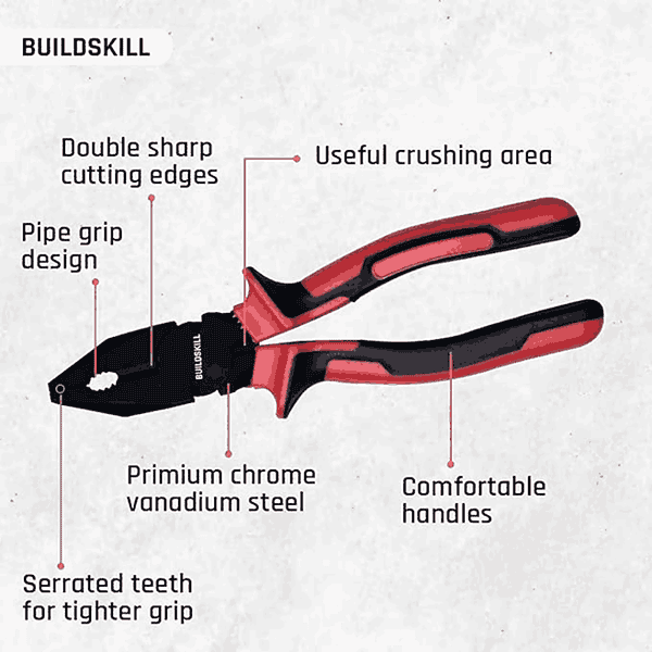 Buildskill 6inch Combination Plier1 - LXINDIA.COM