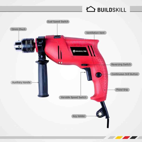 Buildskill BGSB13RE Pro 13mm impact Drill Kit2 - LXINDIA.COM