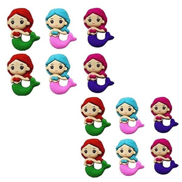 Bulkhunt Girl Cartoon Mermaid Shaped Eraser 12 Piece - LXINDIA.COM