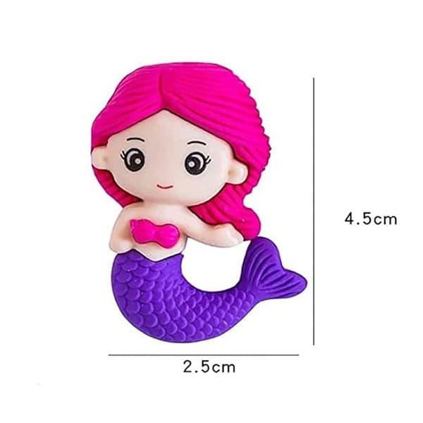 Bulkhunt Girl Cartoon Mermaid Shaped Eraser 12 Piece2 - LXINDIA.COM