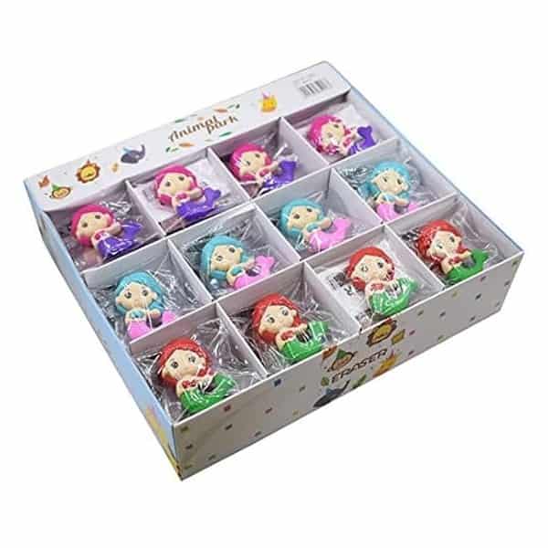 Bulkhunt Girl Cartoon Mermaid Shaped Eraser 12 Piece3 - LXINDIA.COM