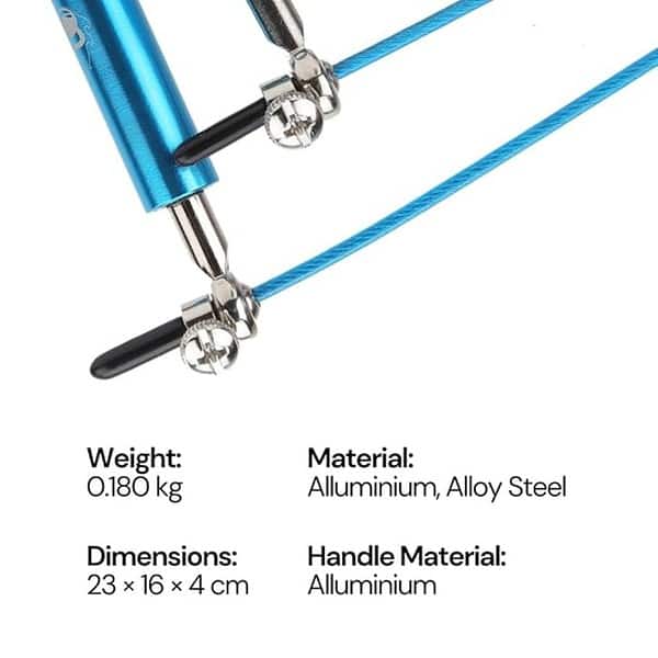 Burnlab Metallic Handle Skipping Rope Blue 3 - LXINDIA.COM