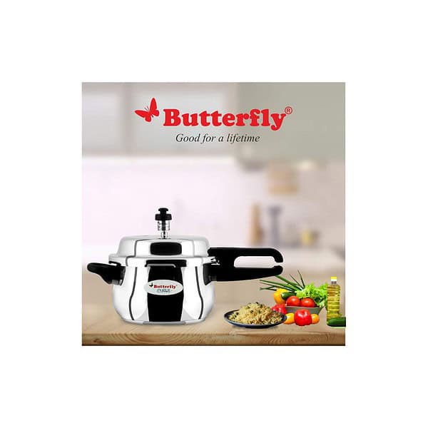 Butterfly Curve Stainless Steel 3 Litres Pressure Cooker C - LXINDIA.COM