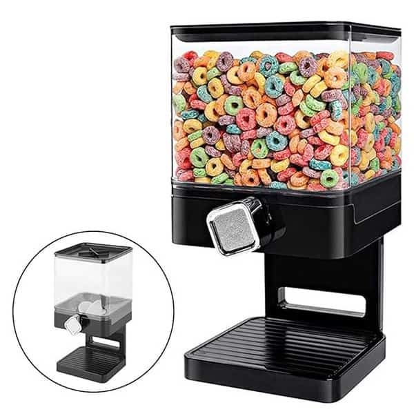 CALANDIS Dry Food Cereal Food Storage Nuts Rice Dispenser Black 2 - LXINDIA.COM