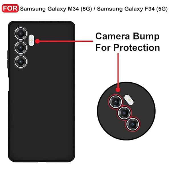 CEDO Samsung Galaxy M34 5G Back Cover Black2 - LXINDIA.COM