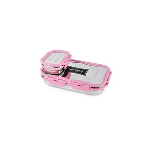 CELLO Click it Steel Insulated Lunch Box 1024mlPink b - LXINDIA.COM