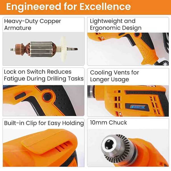 CHESTON Drill Tool Kit 400W 10mm1 - LXINDIA.COM