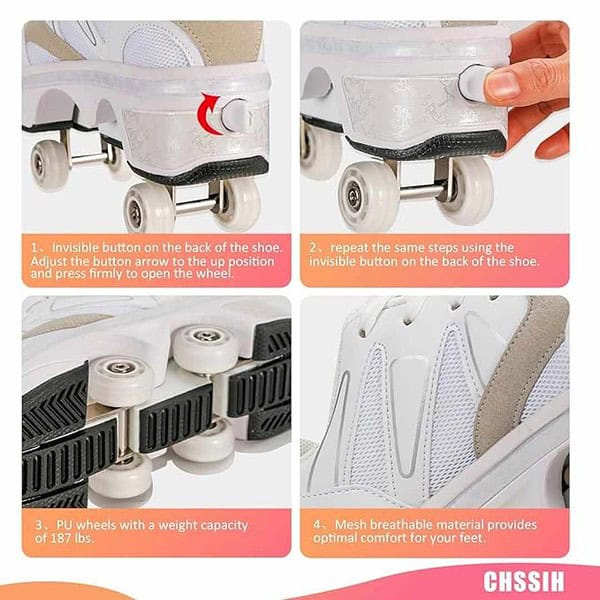 CHSSIH Roller Skates for Girls and Boys Outdoor Parkour Shoes with Wheels 2 - LXINDIA.COM