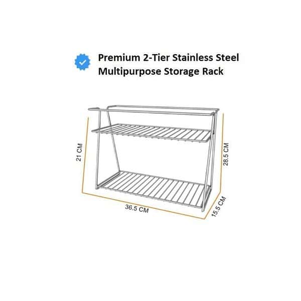 CR18 COLLECTION Stainless Steel 2 Layer Kitchen Organizer a - LXINDIA.COM