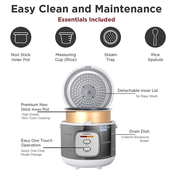 CUCKOO Electric Rice Cooker 3.5 Litre Silver1 - LXINDIA.COM