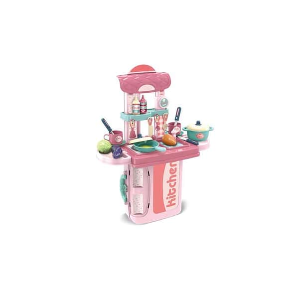 Cable World Plastic 3 in 1 Kitchen Play Set Toy Pink - LXINDIA.COM