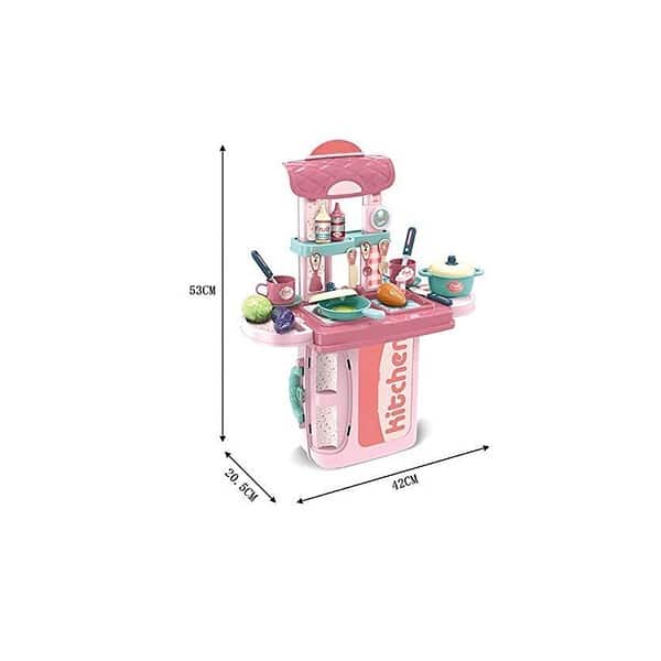 Cable World Plastic 3 in 1 Kitchen Play Set Toy Pink02 - LXINDIA.COM