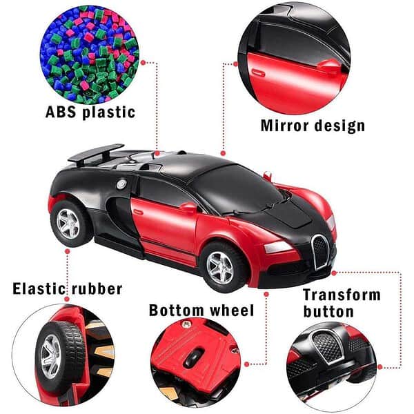 Cable World Plastic Battery Operated Converting Car to Robot Red B - LXINDIA.COM