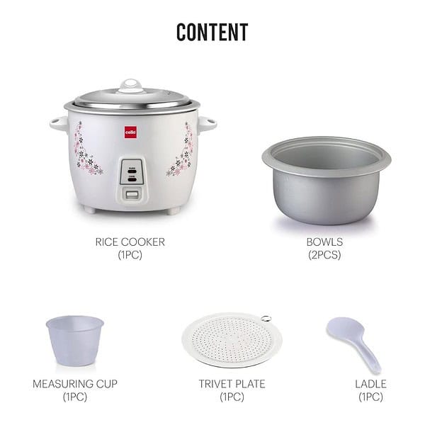 Cello Iris Rice Cooker 1.8 Liter Electric Rice Cooker 700 Watt1 - LXINDIA.COM