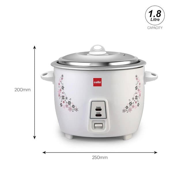 Cello Iris Rice Cooker 1.8 Liter Electric Rice Cooker 700 Watt2 - LXINDIA.COM