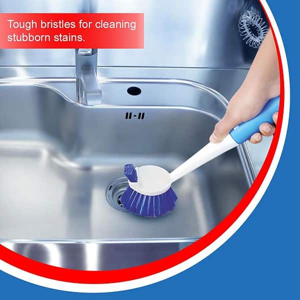 Cello Kleeno Dual Action Sink and Dish Brush Blue White - LXINDIA.COM