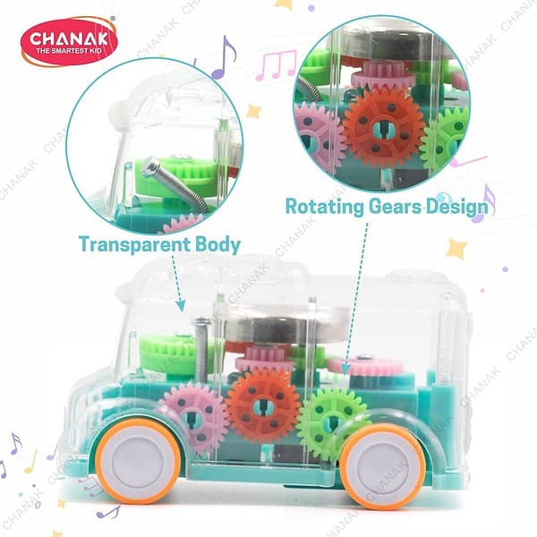 Chanak Transparent Gear Bus for Kids B - LXINDIA.COM