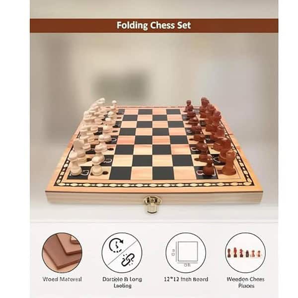 Chess Board 12 inches with Chess Folding Chess Board 1 - LXINDIA.COM