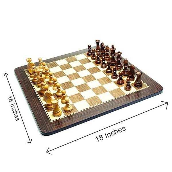 Chess Board Set Big Size Rosewood and Maple Finish 18 Inches 2 - LXINDIA.COM