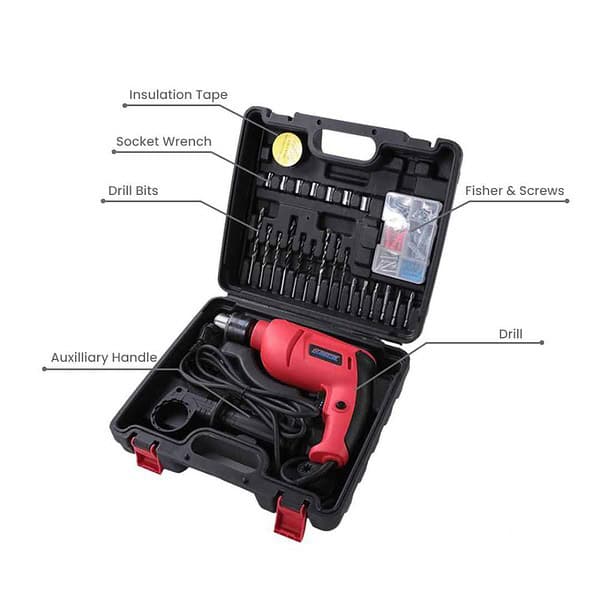 Cheston 13mm Drill Kit 600W Drill Machine Kit with 25 Pieces Tool2 - LXINDIA.COM