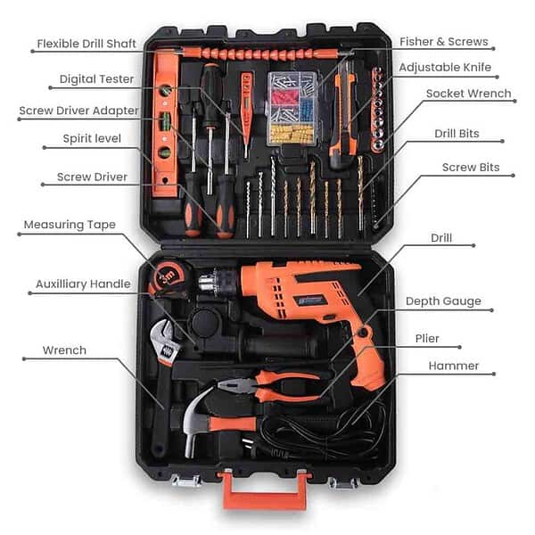 Cheston 13mm Drill Kit 750W Powerful Impact Drill Machine Kit2 - LXINDIA.COM