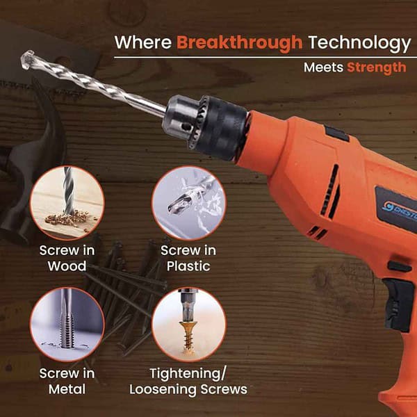 Cheston Powerful Impact Drill Machine Cum Screwdriver Kit CHD TK5001 - LXINDIA.COM