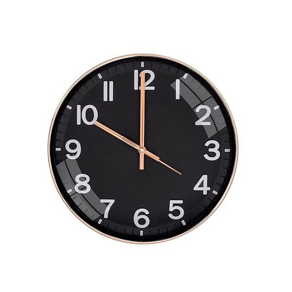 Claiez Wall Clock 12 Silent Quartz Decorative Wall Clock Rose black - LXINDIA.COM