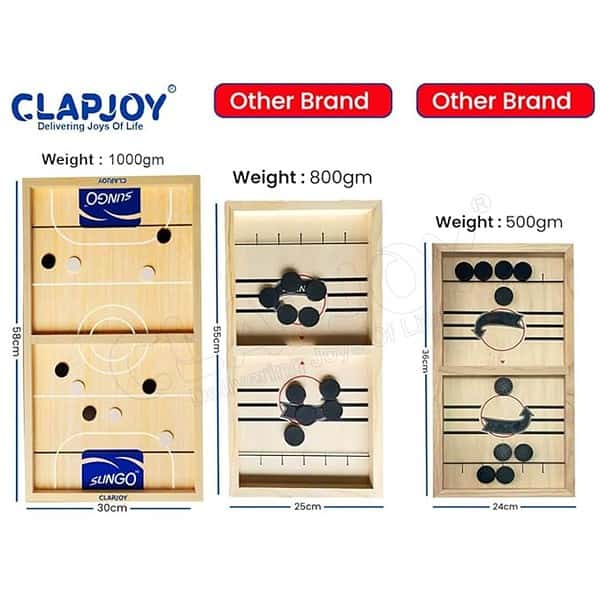 Clapjoy Slingo Fastest Finger First Board Game Wooden String Hockey Game Sling Puck Board 3 - LXINDIA.COM