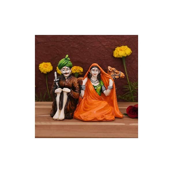 Collectible India Rajasthani Handicrafts Couple Showpieces - LXINDIA.COM