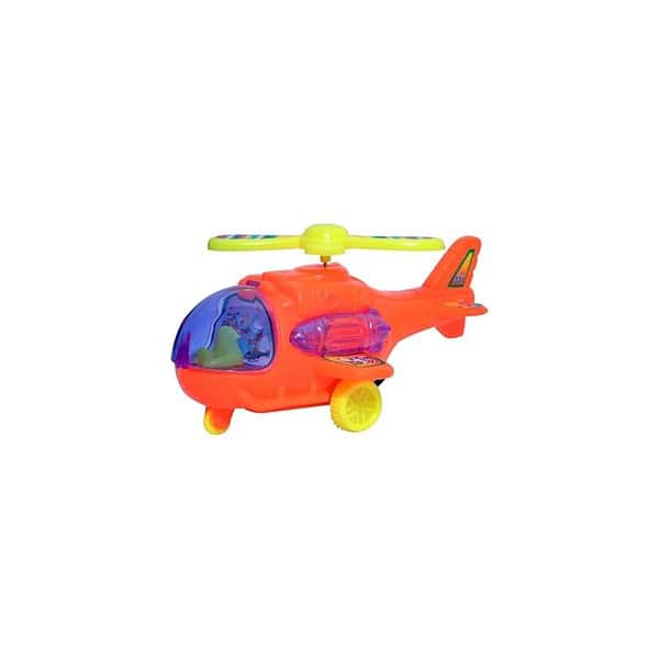 Colorful Non Toxic Pullback Toy Helicopter Orange - LXINDIA.COM