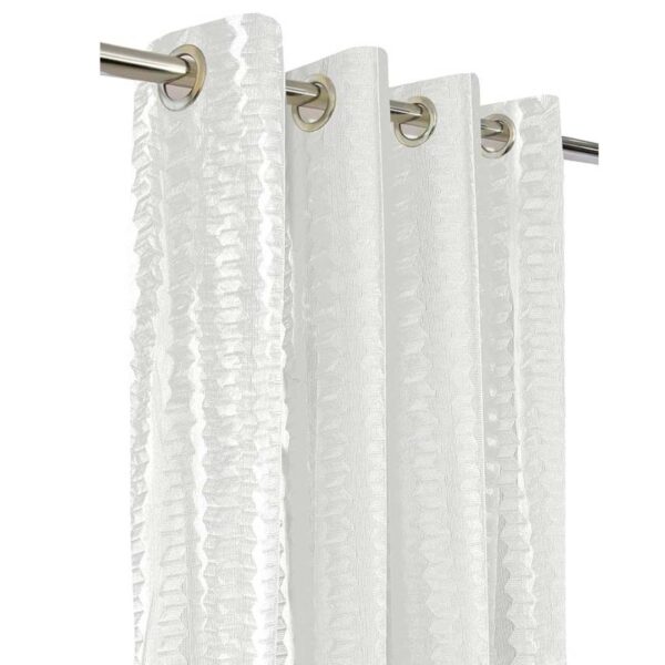 Cortina Polyster Linen Solid Sheer Curtain Set of 2 White 1 - LXINDIA.COM