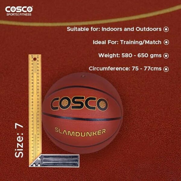 Cosco Slamdunker Rubber Basketball Size 7 Professional Basket Ball 2 - LXINDIA.COM