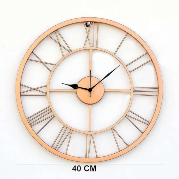 Craftter 16 Inch Metal Premium Roman Analog Wall Clock Copper Color 2 - LXINDIA.COM