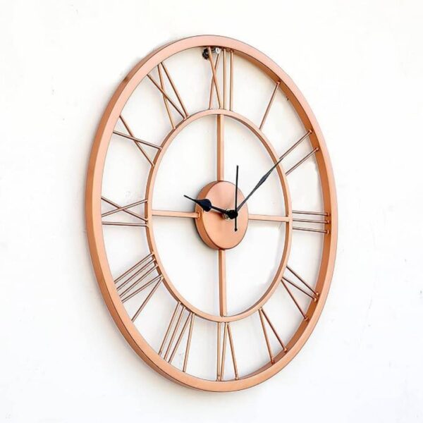 Craftter 16 Inch Metal Premium Roman Analog Wall Clock Copper Color 3 - LXINDIA.COM