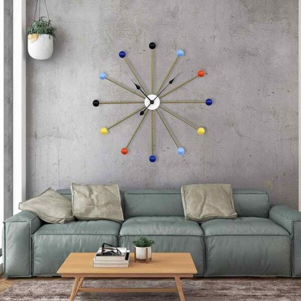 Craftter Colorful Extra Large Metal Analog Wall Clock Decorative Handing Multicolour 3 - LXINDIA.COM