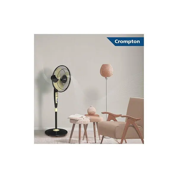 Crompton HighSpeed Torpedo 400 mm Pedestal Fan Black Yellow - LXINDIA.COM