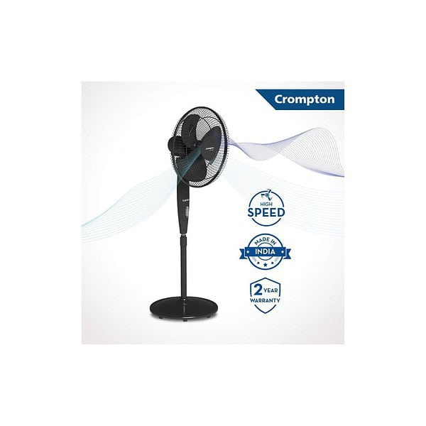 Crompton HighSpeed Torpedo 400 mm Pedestal Fan BlackA - LXINDIA.COM