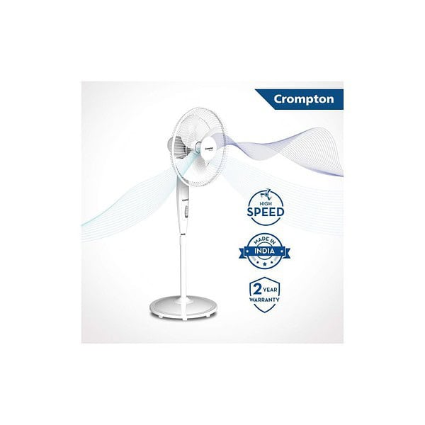 Crompton HighSpeed Torpedo 400 mm Pedestal Fan WhiteA - LXINDIA.COM