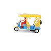 Cube Play Pull Back Auto Rickshaw Toys Blue Yellow - LXINDIA.COM