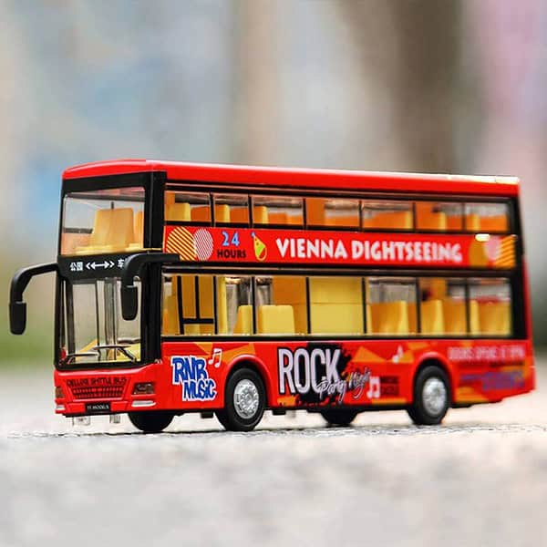 DARVICE Long Double Decker Bus Red a - LXINDIA.COM