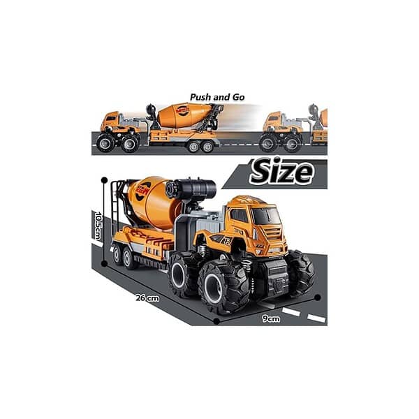 DEOXY 143 4WD Diecast Alloy Cement Mixture Dumper Truck Toys B - LXINDIA.COM