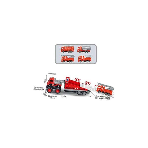 DEOXY 143 4WD Diecast Alloy Fire Rescue Big Truck Toys B - LXINDIA.COM