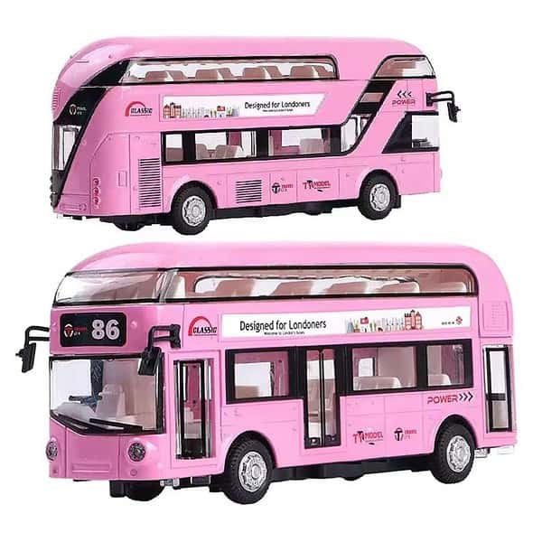 DEOXY Diecast Double Decker London Bus Pink - LXINDIA.COM