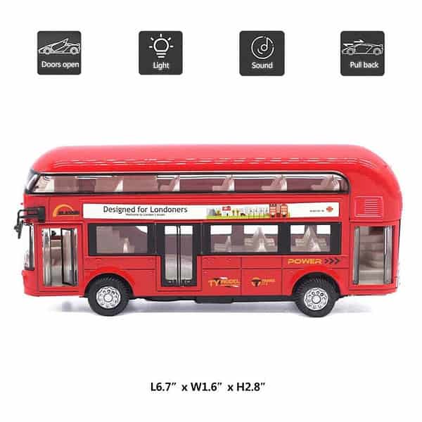 DEOXY Diecast Double Decker London Bus Red a - LXINDIA.COM