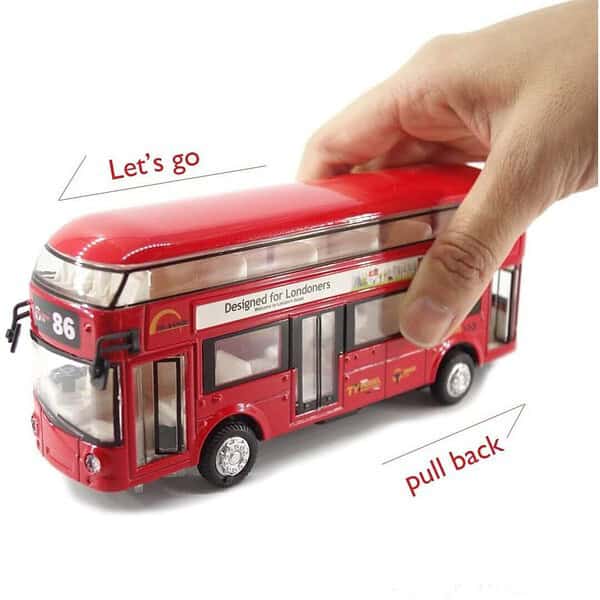 DEOXY Diecast Double Decker London Bus Red b - LXINDIA.COM