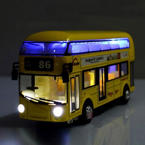 DEOXY Diecast Double Decker London Bus Yellow a - LXINDIA.COM