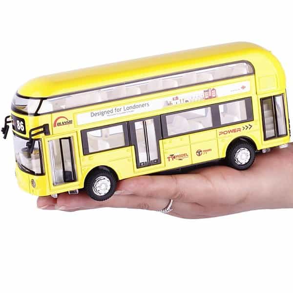 DEOXY Diecast Double Decker London Bus Yellow b - LXINDIA.COM