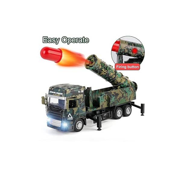 DEOXY Kid Missile Launcher Truck Military Army Vehicle Model With Lights Sounds B - LXINDIA.COM